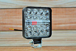 Фара LED Червоне світло квадратна 48W 6000K + Червоний стробоскоп (16 діодів) (8.5 см х 8.5 см х 1,5 см) Mini RED