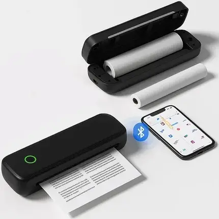 Портативний термопринтер M15 A4 без чорнила, Bluetooth, додаток, акумулятор, USB Type-C, мобільний друк документів, фото 1