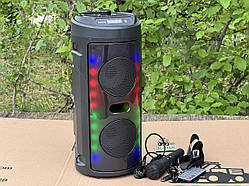 Портативна Bluetooth-колонка Grunhelm GW-4239BM (16 Вт, 2×102 мм, підсвітка, мікрофон, USB, AUX, TF, FM)