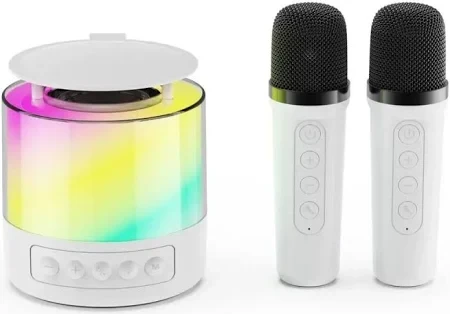 Караоке-колонка K19 Bluetooth 5.3 з мікрофоном, RGB-підсвіткою, TF/USB/AUX/MIC, портативна, міні-концерт вдома та на природі