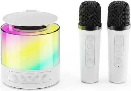 Караоке-колонка K19 Bluetooth 5.3 з мікрофоном, RGB-підсвіткою, TF/USB/AUX/MIC, портативна, міні-концерт вдома та на природі, фото 1