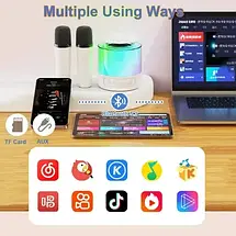 Караоке-колонка K19 Bluetooth 5.3 з мікрофоном, RGB-підсвіткою, TF/USB/AUX/MIC, портативна, міні-концерт вдома та на природі, фото 2