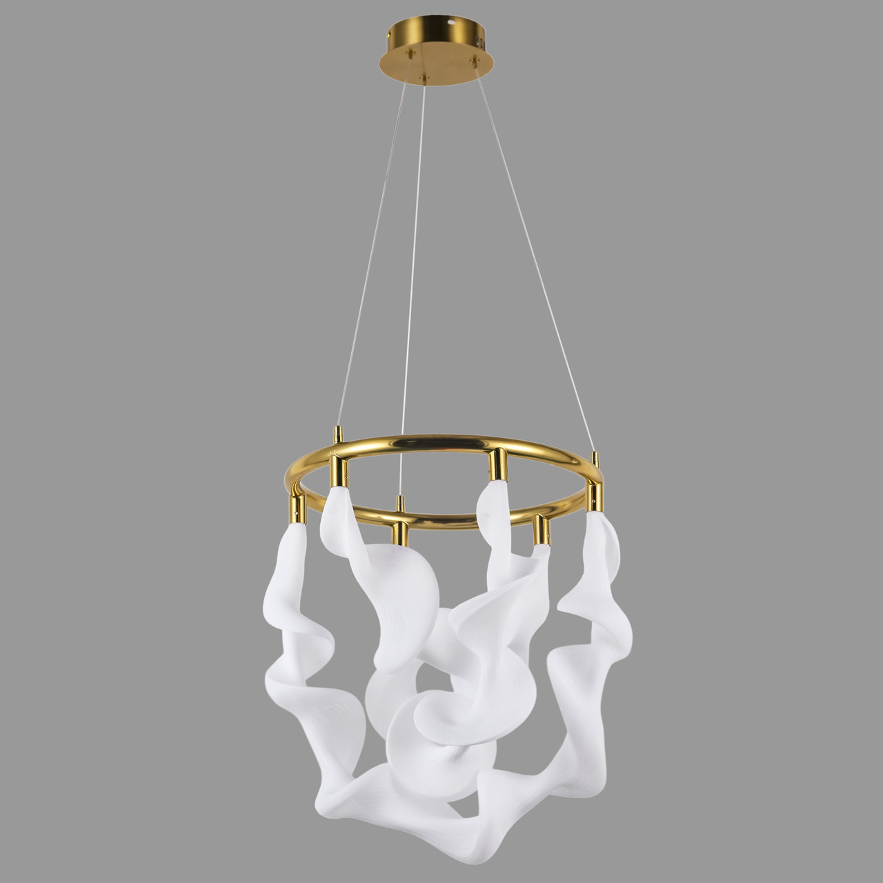 Люстра підвісна бронзова з гнучкого каната в стилі арт деко (81-3175 AB)