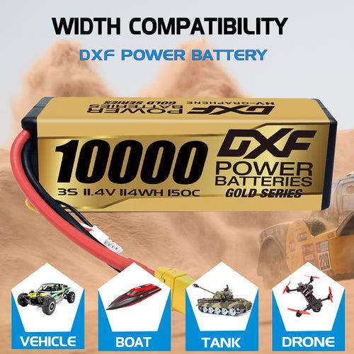 Aкумулятор DXF 11.4V Li-Po 3S1P 10000mAh 150C, з роз'ємом XT60. Для квадрокоптерів, літаків та інших RC-моделей, фото 1
