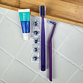 Набір для індикації зубного нальоту (таблетки Tepe 5 шт, монопучкова щітка Curaprox CS 1009, паста 10 мл, щітка Curaprox Ortho