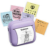 Міні термопринтер портативний бездротовий Bluetooth X6 (бежевий) з USB Type-C | Принтер для стікерів, етикеток, чеків, фото 4