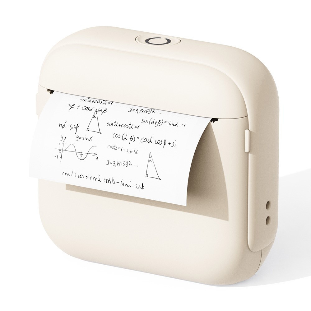 Міні термопринтер портативний бездротовий Bluetooth X6 (бежевий) з USB Type-C | Принтер для стікерів, етикеток, чеків, фото 1