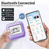 Міні термопринтер портативний бездротовий Bluetooth X6 (бежевий) з USB Type-C | Принтер для стікерів, етикеток, чеків, фото 8