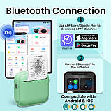 Міні термопринтер портативний бездротовий Bluetooth X6 (бежевий) з USB Type-C | Принтер для стікерів, етикеток, чеків, фото 5