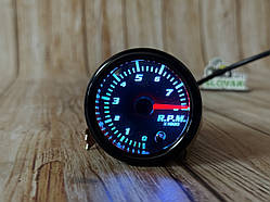 Автомобільний стрілочний тахометр з LED підсвіткою 1819 Ø52мм автомобільний датчик (Чорний корпус)