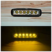 Світлодіодна LED фара 18Вт жовте світло 3000К (світлодіоди 3w х6шт)