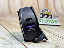 Розетка на USB/PD-роз'єм QC3.0 на 12-24в.  5В 3,1А, 2 порти