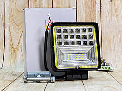 Світлодіодна LED фара робоча 126W комбінований луч + Ангельський глаз