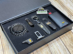 Подарунковий бокс для авто Chevrolet (Ароматизатор, заглушки, брелок, тримач окулярів, ключниця)