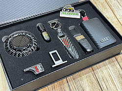 Подарунковий бокс для авто Audi (Ароматизатор, заглушки, брелок, тримач окулярів, ключниця)