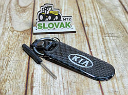 Стильний карбоновий брелок з логотипом KIA колір Чорний