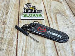 Стильний карбоновий брелок з логотипом Mazda колір Чорний