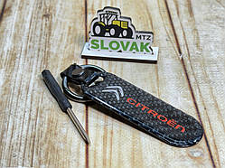 Стильний карбоновий брелок з логотипом Citroen колір Чорний