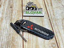 Стильний карбоновий брелок з логотипом Mitsubishi колір Чорний