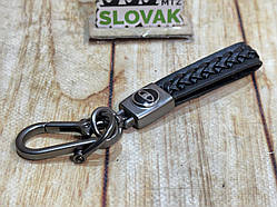 Кожаный брелок с карабином з карабіном, логотип LADA  цвет Черный