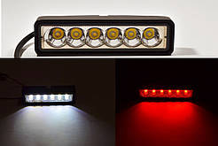 Світлодіодна LED фара 30Вт (світлодіоди 5w х6шт) Білий + червоний