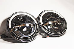 Світлодіодна LED-фара 75 Вт Нива, УАЗ 469, ВАЗ 2101, 2121, FJ Cruiser, мотоцикл, мото 7 дюйм (комплект)