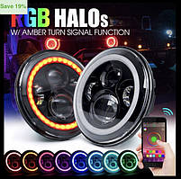 Світлодіодна LED фара 75Вт Нива, УАЗ 469, ВАЗ 2101, 2121, FJ Cruiser, мотоцикл, мото 7 дюйм