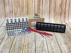 Блок перемикачів на 8 клавіш з синім підсвічуванням + наклейки