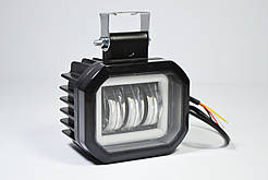 LED фара 30Вт ПЕРЕВЕРНУТА квадратна з ДХО Чіткої світловий тіньової кордоном+ Стробосокоп