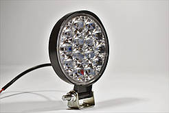 Фара LED Кругла 42W 6000K (14 діодів) (8.5 см х 8.5 см х 1.5 см) Mini+СТРОБОСКОП