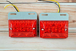 Габарит LED червоний ліхтар + Біла підсвітка знизу 24вольт (10см * 6см) (1шт)