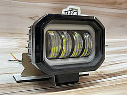 Додаткова світлодіодна LED фара 40Вт квадратна з ДХО Чіткої світловий тіньової кордоном