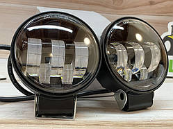 Додаткова LED фара 40Вт Кругла на два режими, Ближній-білий