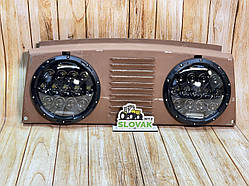 Рестайлінгові передні круглі фари та грати в ЗБОРІ на ЮМЗ-6 (Ближній+Далекий+поворот+ДХО)