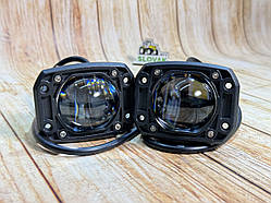 Додаткова світлодіодна LED фара квадратна 40Вт два режима світла (Дальній-білий) (Ближній-Жовтий)