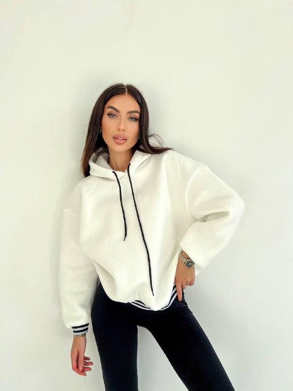 Жіноче худі; Кольори - чорний, білий; Розмір — 42-46, one size;, фото 1