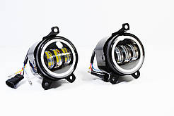 Світлодіодна протитуманна фара на ПРІОРУ Ангельський очей Ваз 2170, 2172 LED в бампер Жовтий+Білий