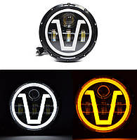 Світлодіодна LED фара 75Вт Нива, УАЗ 469, ВАЗ 2101, 2121, FJ Cruiser, мотоцикл, мото 7 дюйм (Універсальна)