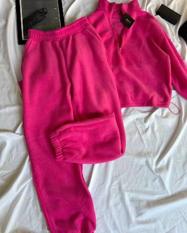 Жіночий прогулочний костюм ; Кольори - молочний, графіт, рожевий, шоколад, чорний ; Розміри - 42-46, 48-52;, фото 1