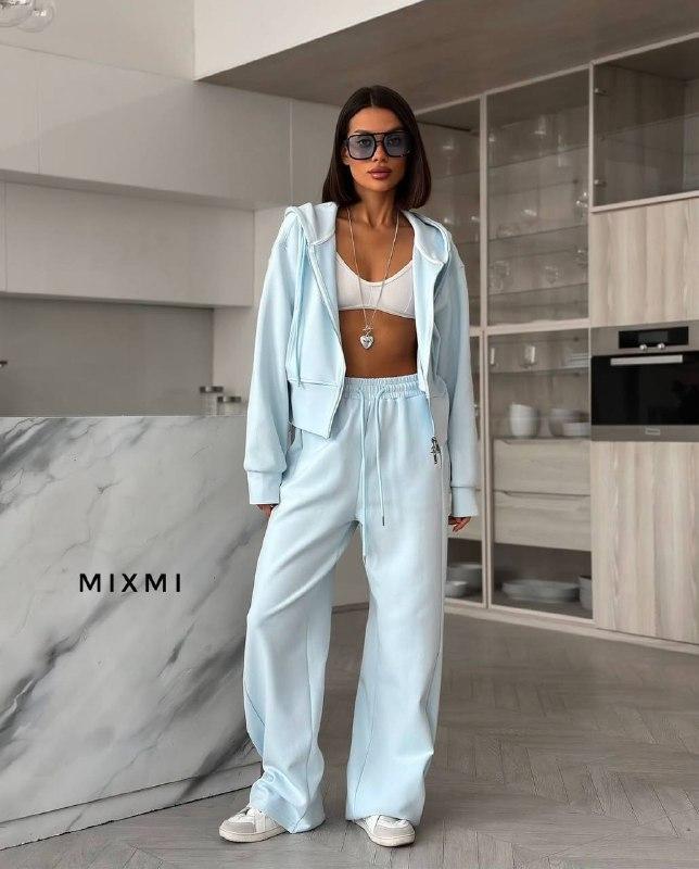 Жіночий спортивний костюм; Кольори: блакитний, беж, чорний, коричневий ; Розміри: 42-46, 48-50, 52-54 ;, фото 1