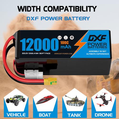 Aкумулятор DXF 22.2V Li-Po 6S1P 12000 mAh 100C, роз'єм XT60, з роз'ємом XT60. Для квадрокоптерів, літаків та інших RC-моделей, фото 1