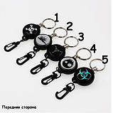 Ретрактор, витяжний брелок для карт доступу, бейджа, трос сталь 60см, фото 3