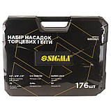 Набір насадок торцевих і біти 1⁄4" 3⁄8" 1⁄2" 176 шт CrV SIGMA (6003821), фото 3