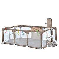 Дитячий манеж-арена Bambi з баскетбольним кільцем і футбольними воротами, бежевий