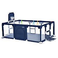 Дитячий манеж-арена Bambi з баскетбольним кільцем і футбольними воротами, синій