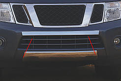 Накладка на передній бампер (нерж.) для Nissan Navara 2006-2015 рр