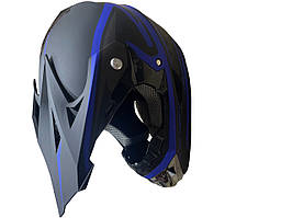 Шолом дитячий кросовий (синій, глянець)