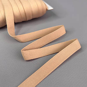 Тунельна стрічка безшовна, гладка 1см х1м,  - бежевий темний