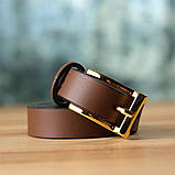 Модний вузький шкіряний ремінь для жінок GRANDE PELLE 22954 Світло-коричневий, фото 8