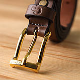 Модний вузький шкіряний ремінь для жінок GRANDE PELLE 22954 Світло-коричневий, фото 10